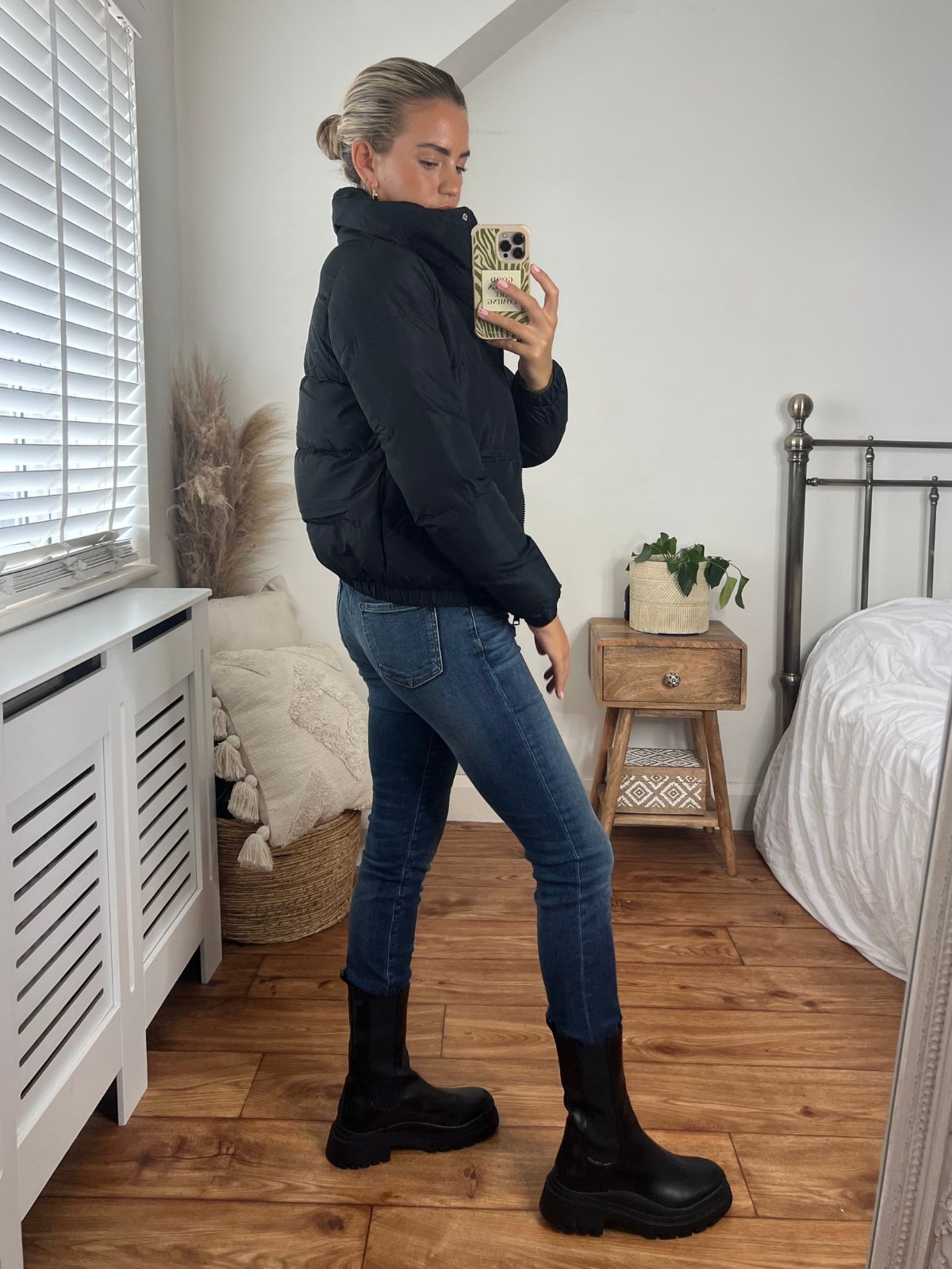 Short Black Puffer Jacket Jazmin High Collar Jacket – Style Cheat