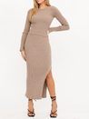 Beige Knit Long Sleeve Top