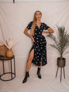 Black Polka Dot Dress | Winnie Spotted Midi Dress