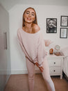 Pink Lounge Jogger | Imogen Waffle Pink Jogger – Style Cheat