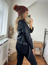 Black Faux Leather Biker Jacket