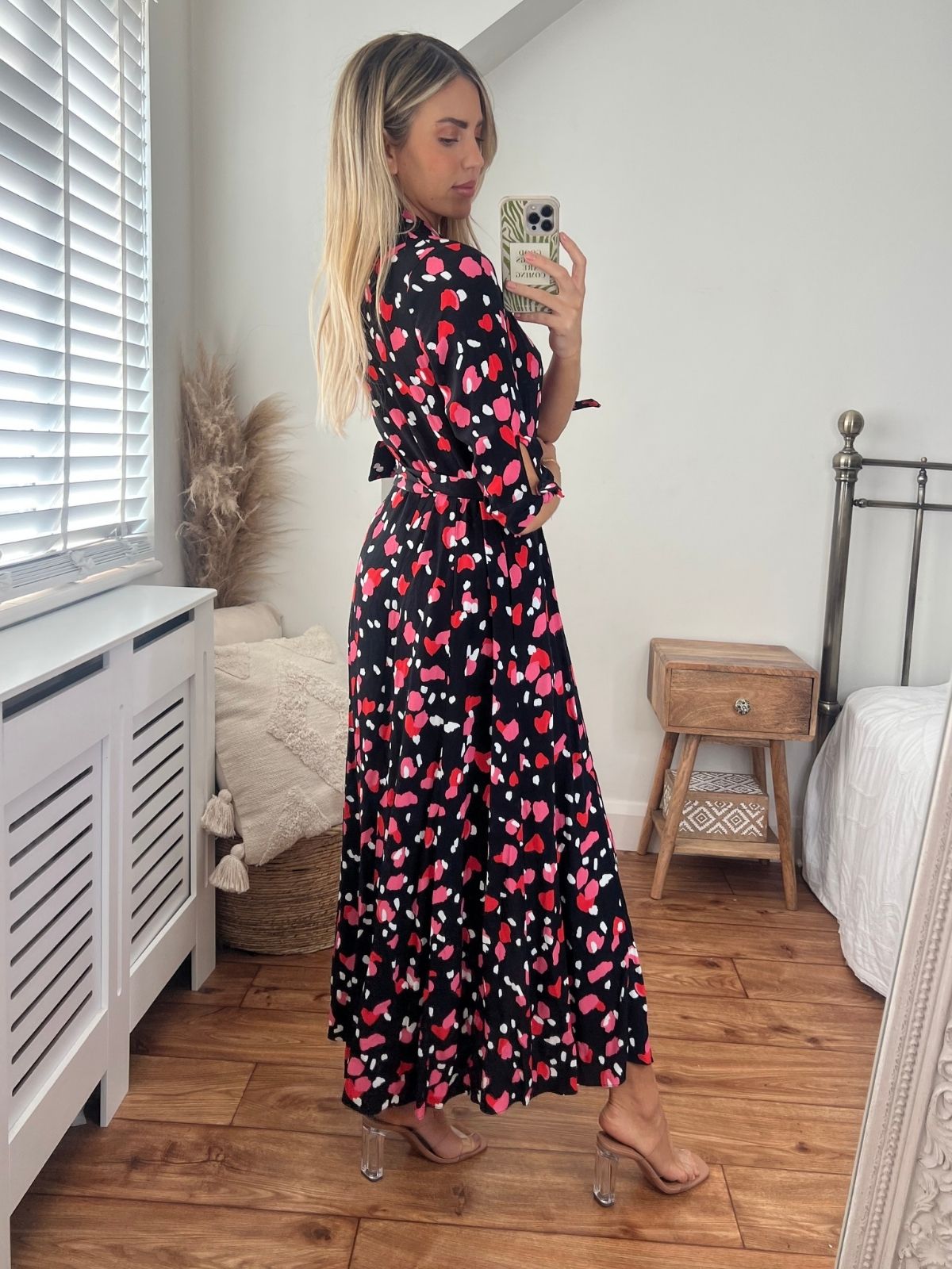 Heart Print Shirt Dress