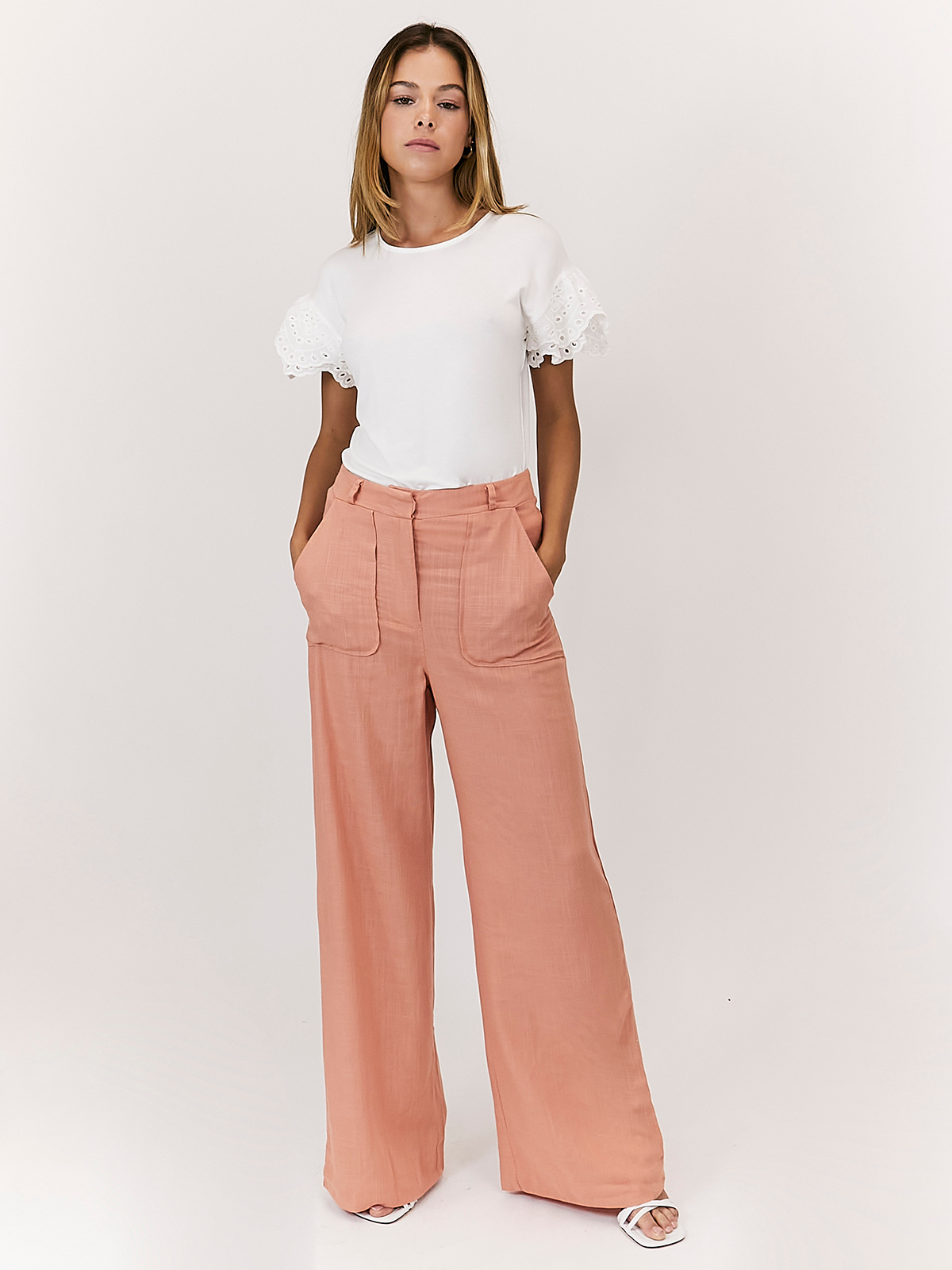 Peach Linen Trousers  Linen Trousers - Style Cheat