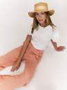 Peach Linen Trousers | Linen Trousers - Style Cheat