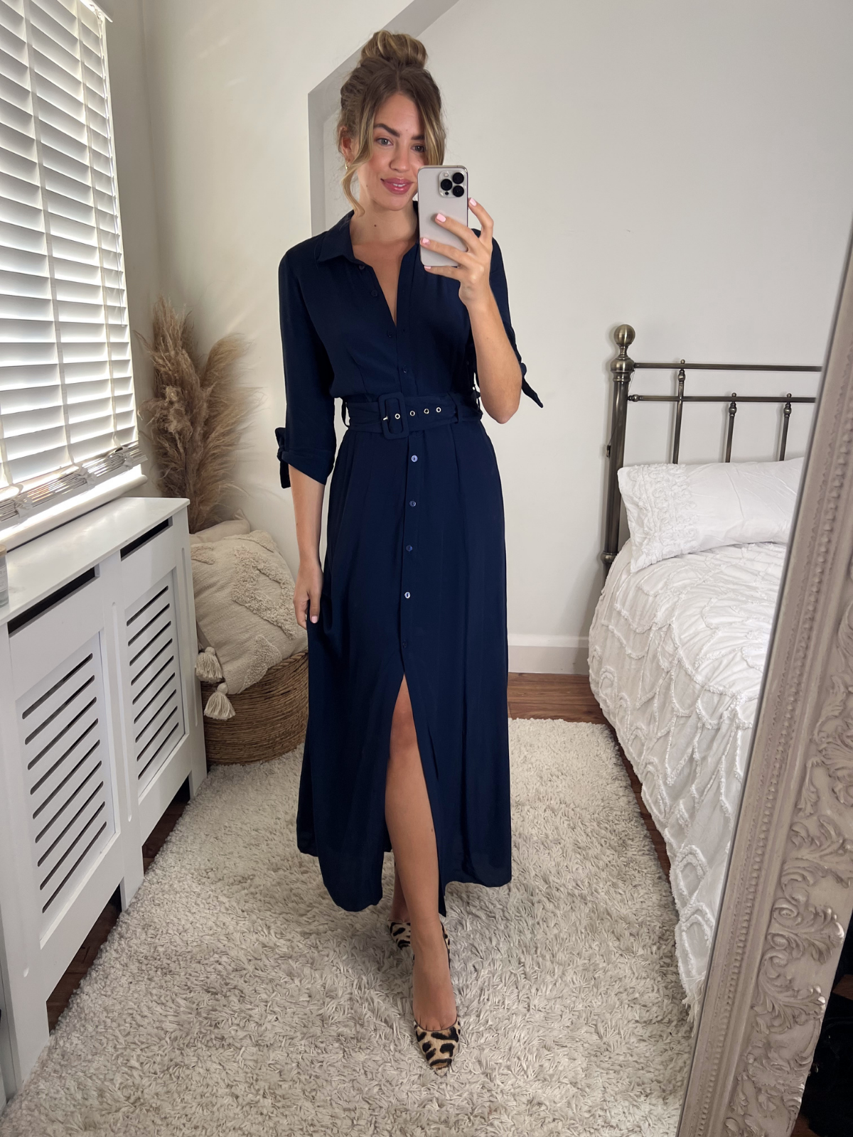 Navy shirt 2025 dress outfit