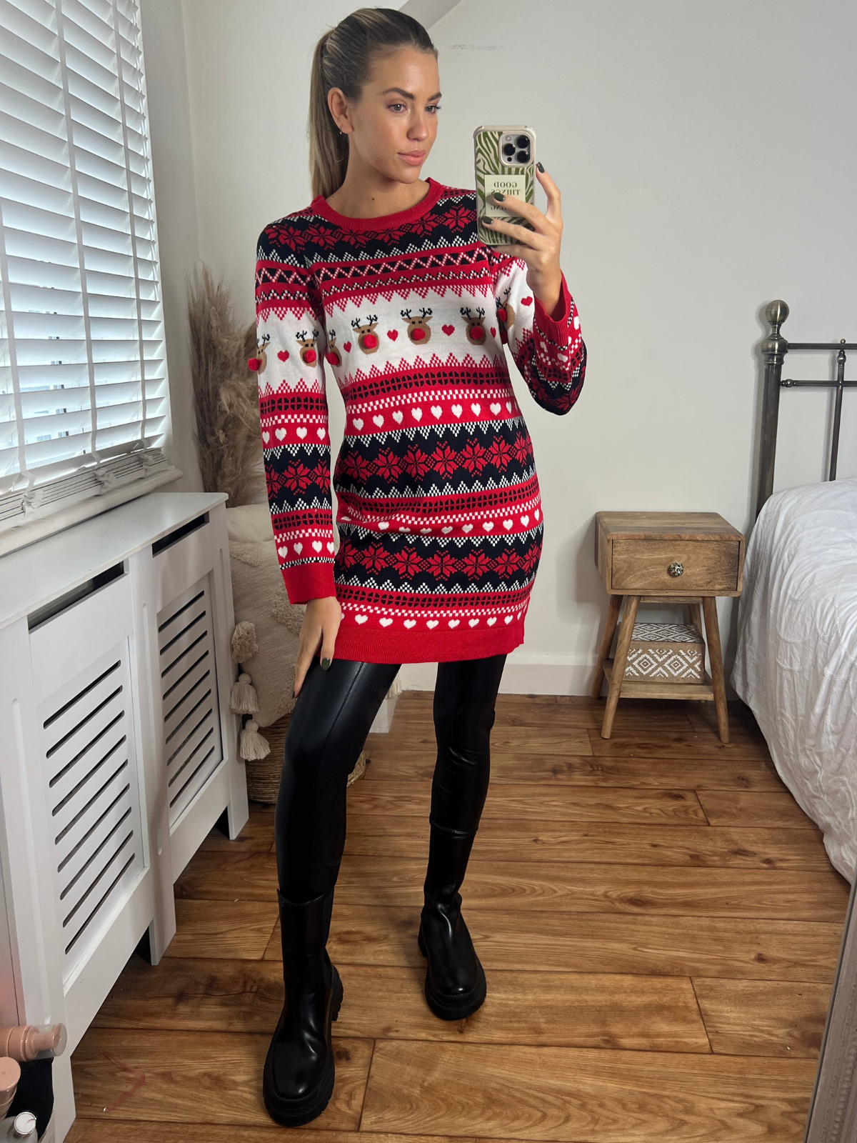 Christmas Knitted Jumper Dress / Multi