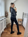 Black Faux Leather Biker Jacket