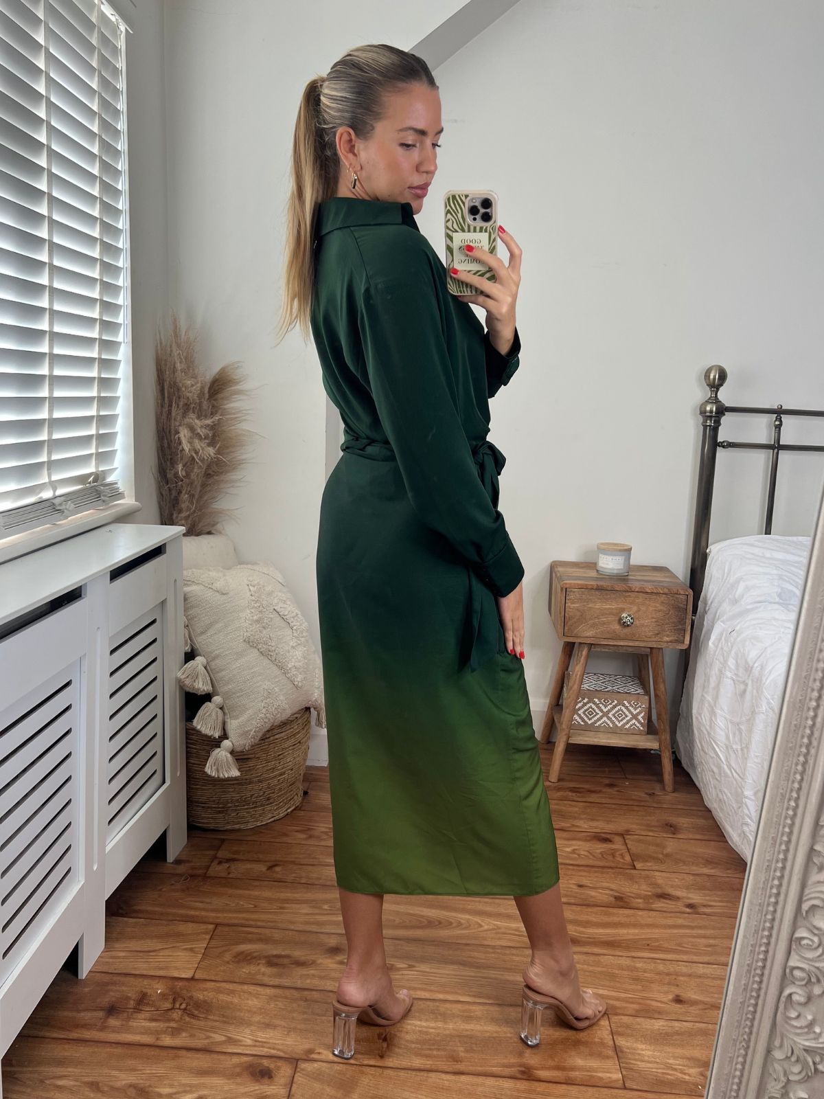 Beau Wrap Midi Skirt / Green Ombre