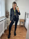 Black Faux Leather Biker Jacket