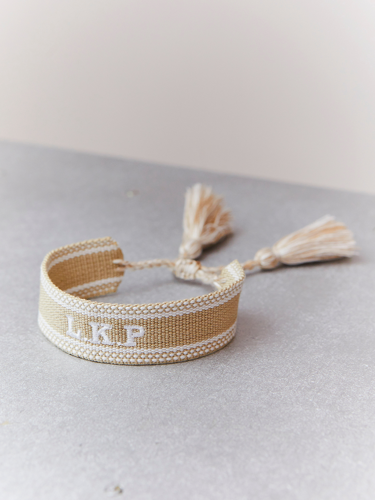 Santorini Pack Of Two Personalised Ivory And Mocha Bracelets