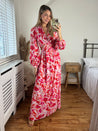 Pink and Red Maxi Dress