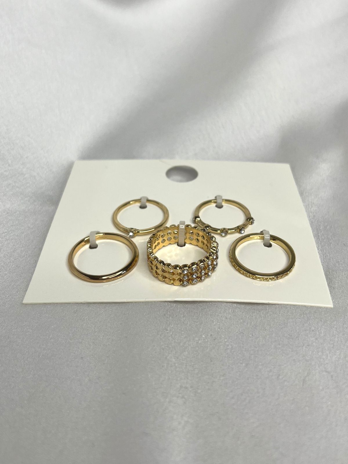 5 Pack Mixed Ring Selection in Gold