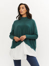 Green Jumper with Shirt Underneath