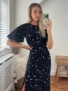 Star Print Midi Dress | Bailey Angel Sleeve Dress
