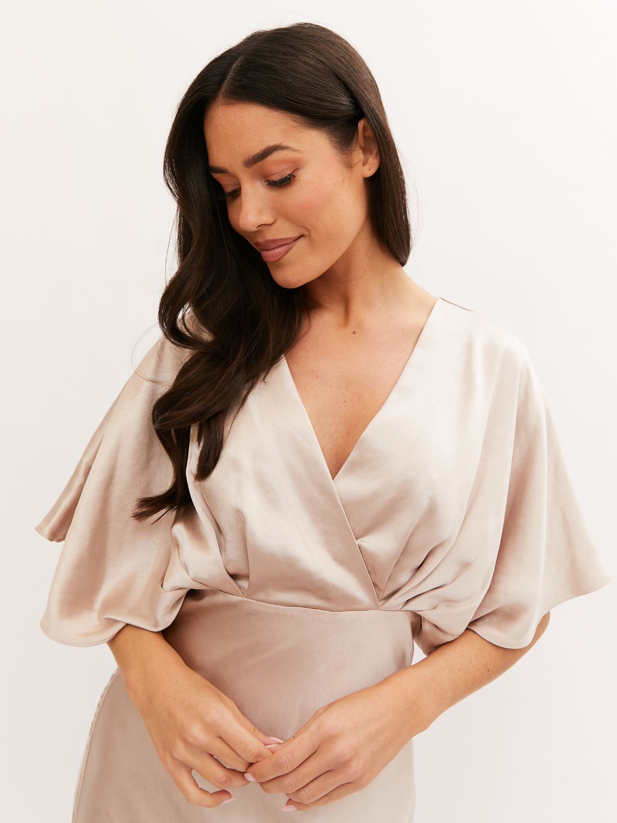 Champagne Satin Bridesmaid Dress