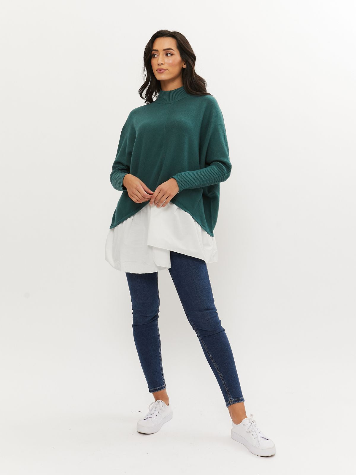 Green Jumper with Shirt Underneath