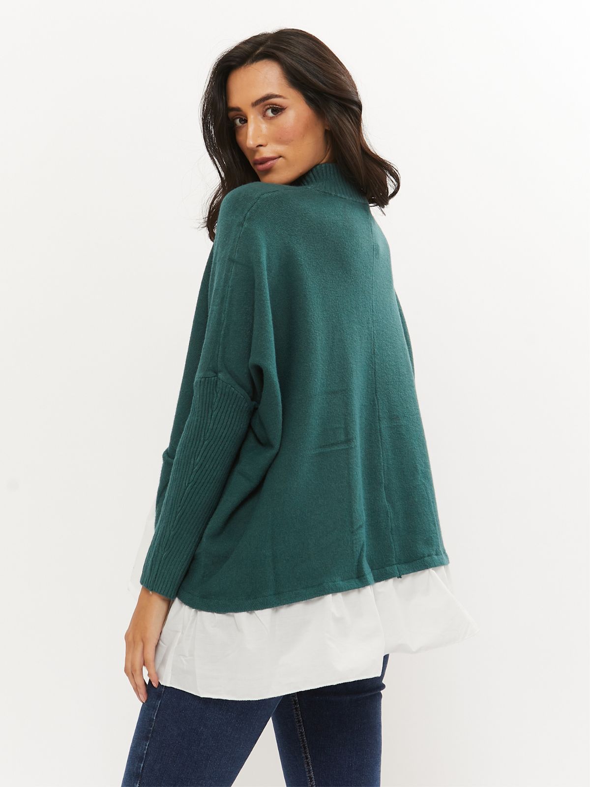 Green Jumper with Shirt Underneath