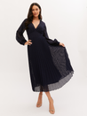 Balloon Sleeve Blue Dress | Dannica Pleated Maxi Dress