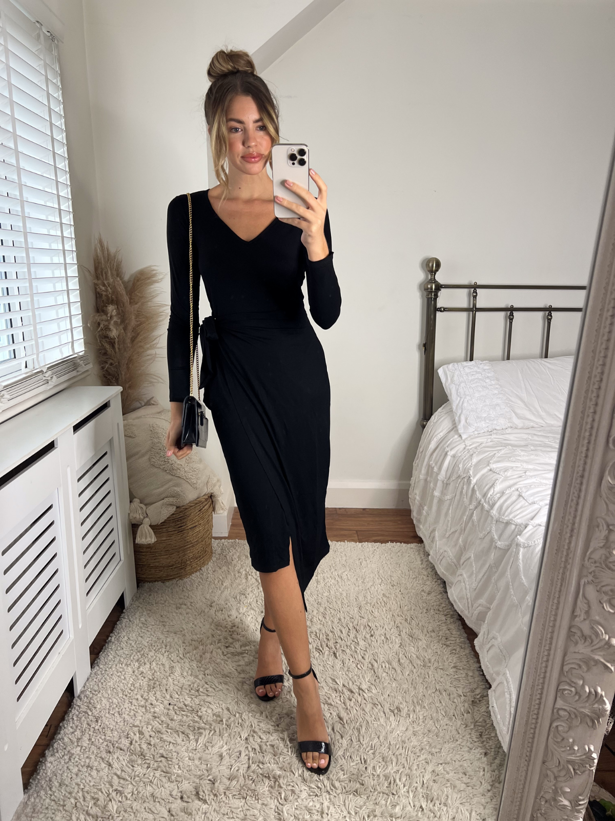 Black Jersey Wrap Dress