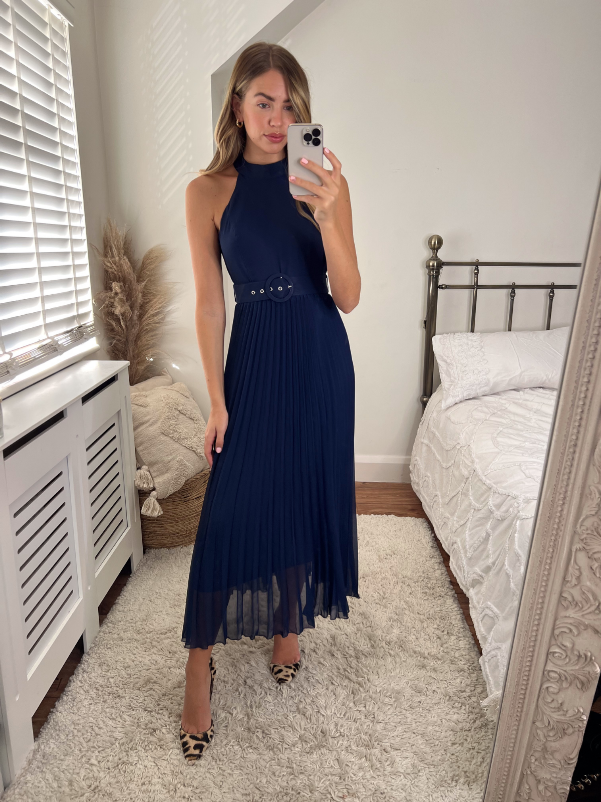 Navy halter 2024 neck maxi dress