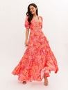Pink and Orange Maxi Dress