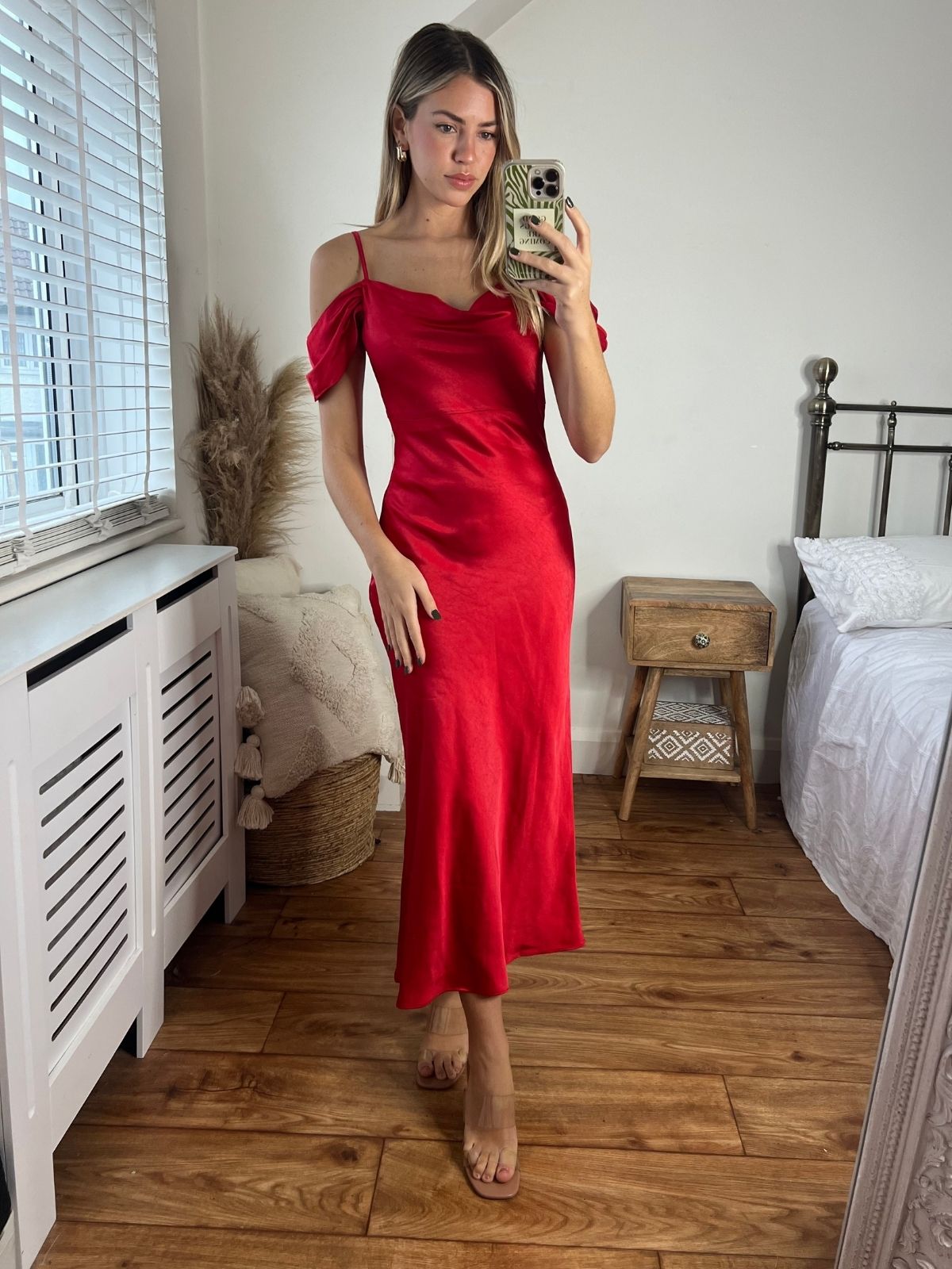 Midi Red Slip Dress