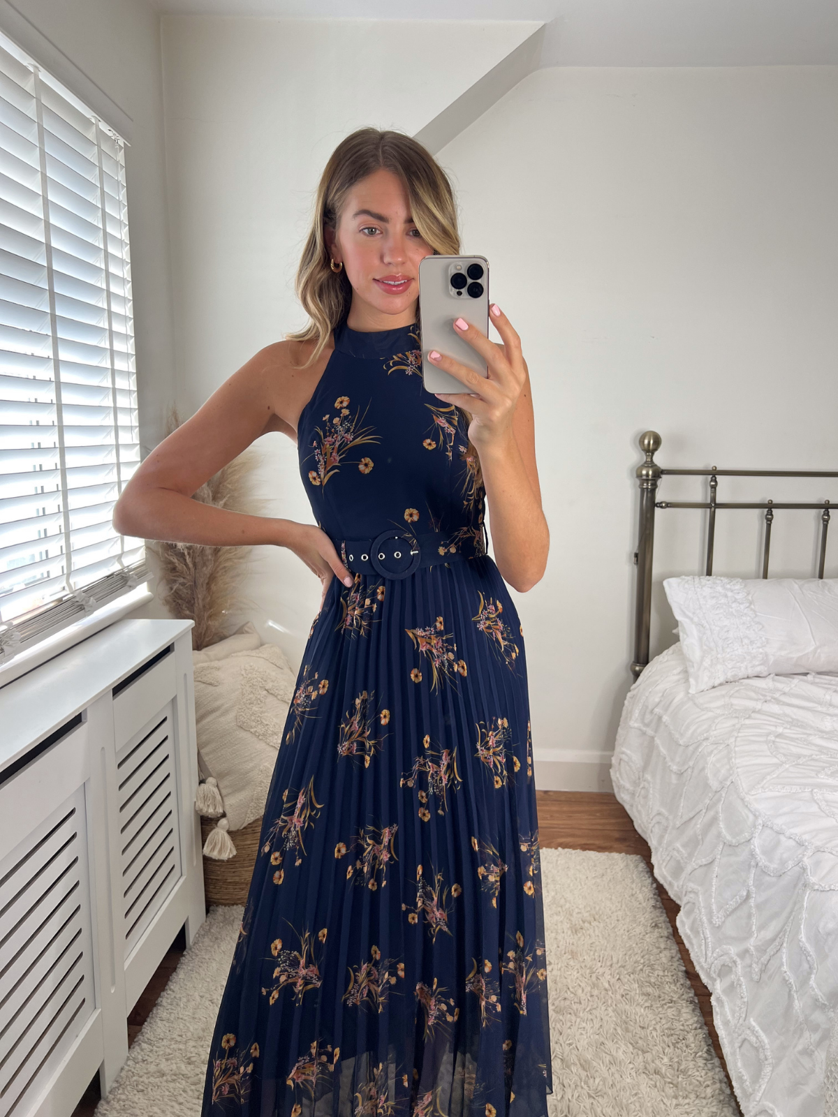 Navy floral top maxi dress