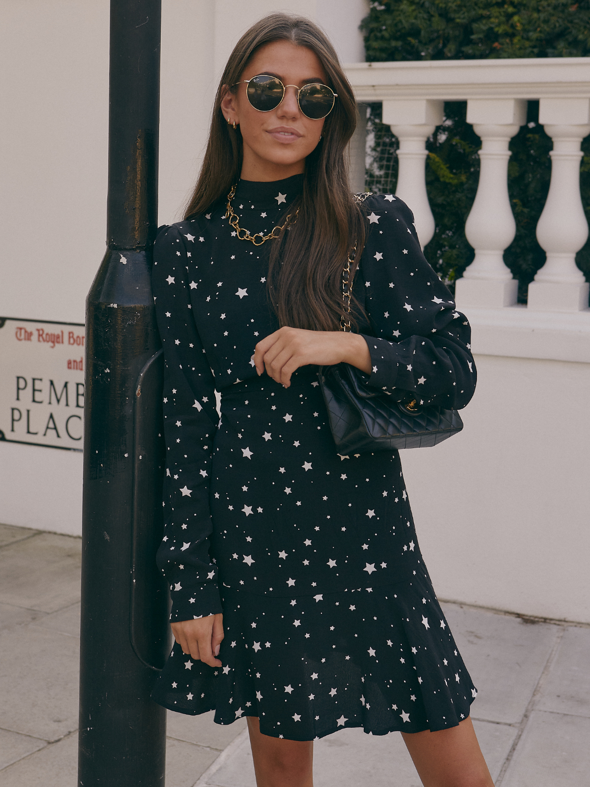 Carrie Black And White Star Print Dress