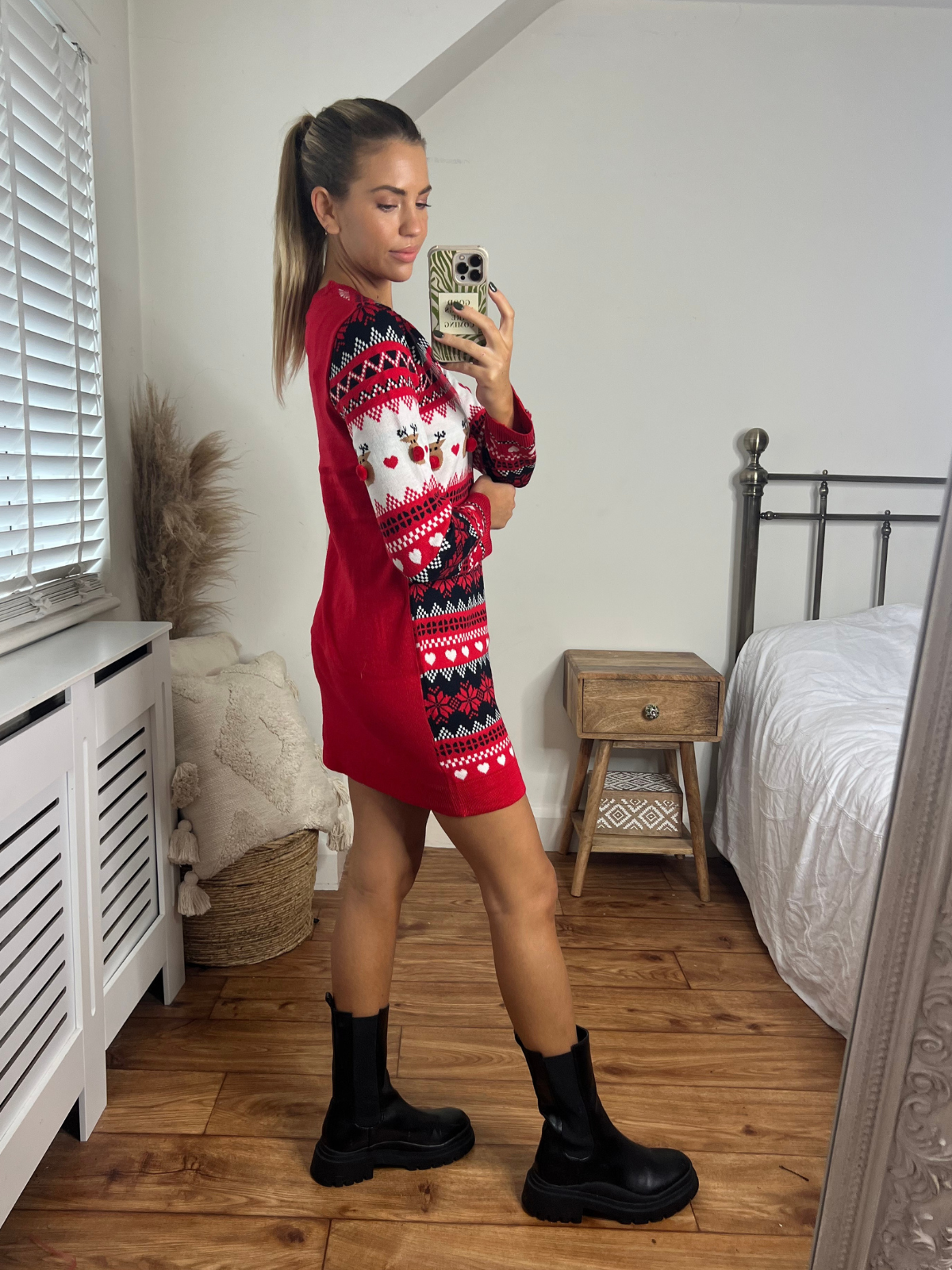 Christmas Knitted Jumper Dress / Multi