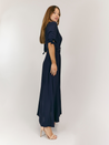 Navy Belted Shirt Dress | Daphne Dress
