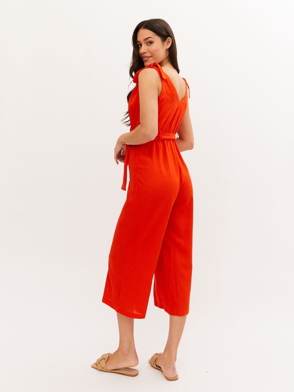 Blair Tie Strap Jumpsuit / Orange