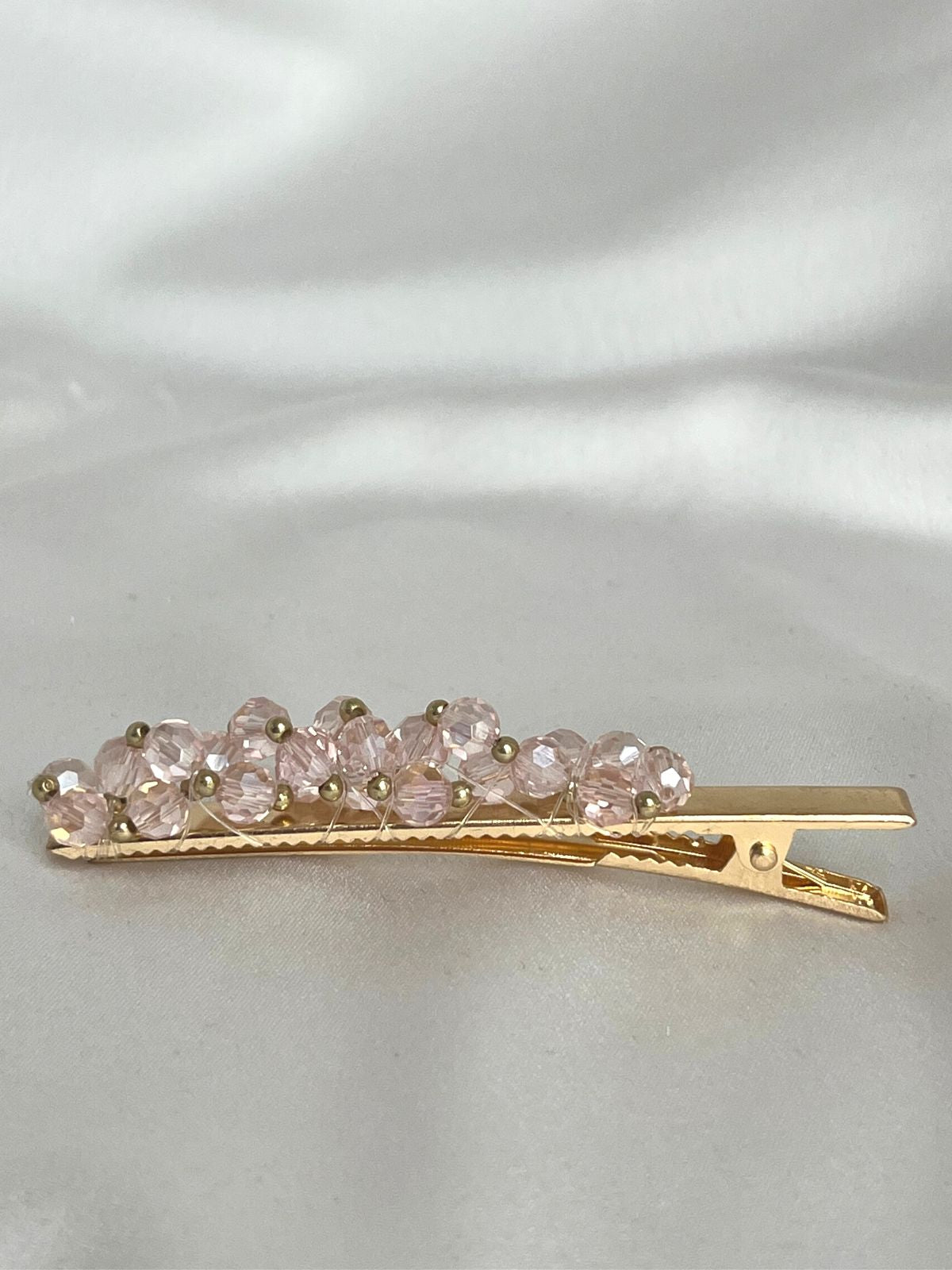 Sparkly Cluster Bead Hair Clip / Pink