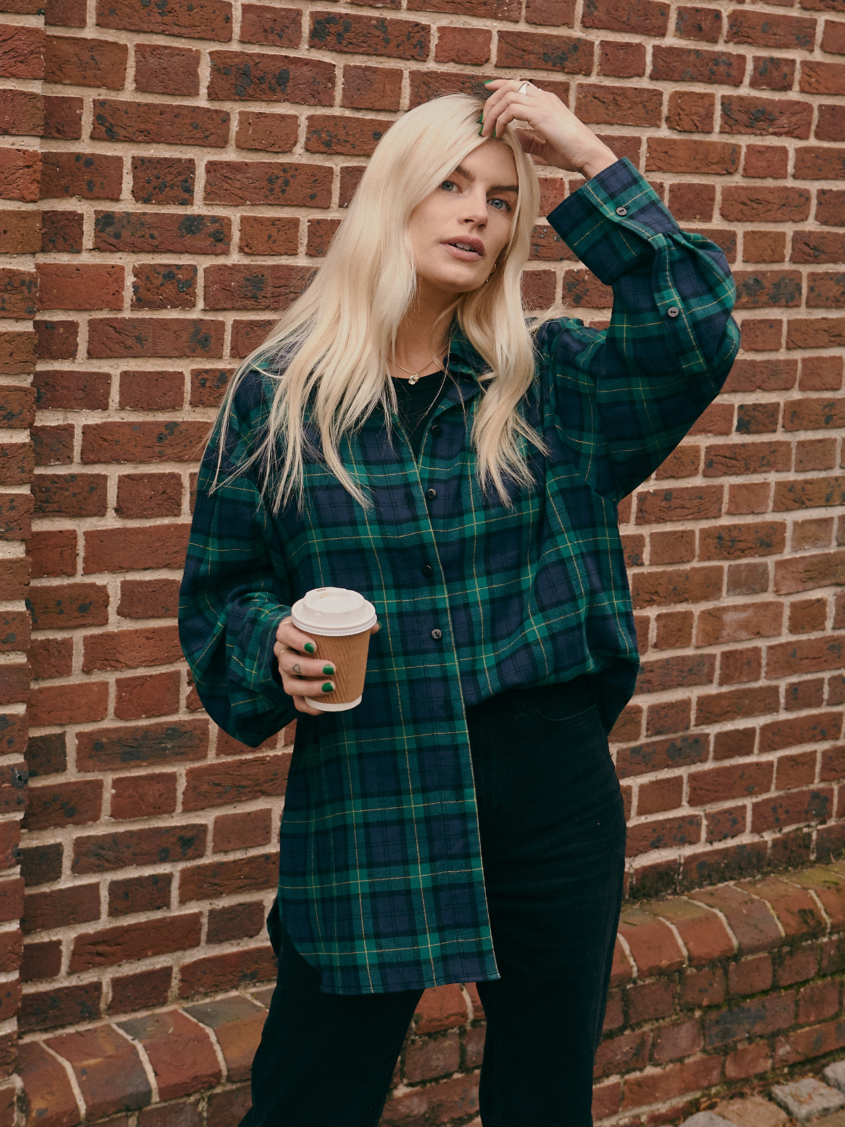Oversized Green Checked Shirt