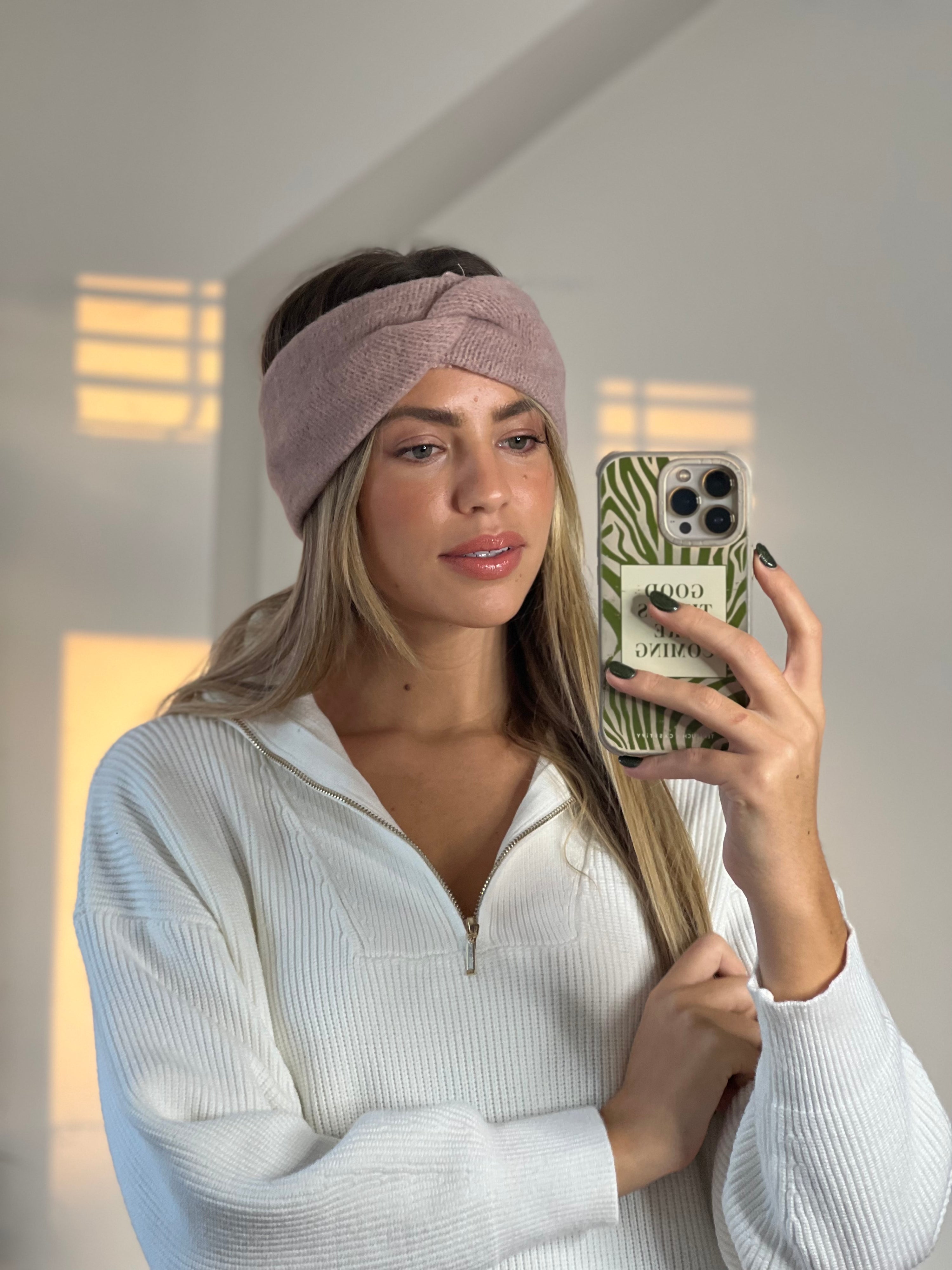 Daniella Knitted Headband / Blush