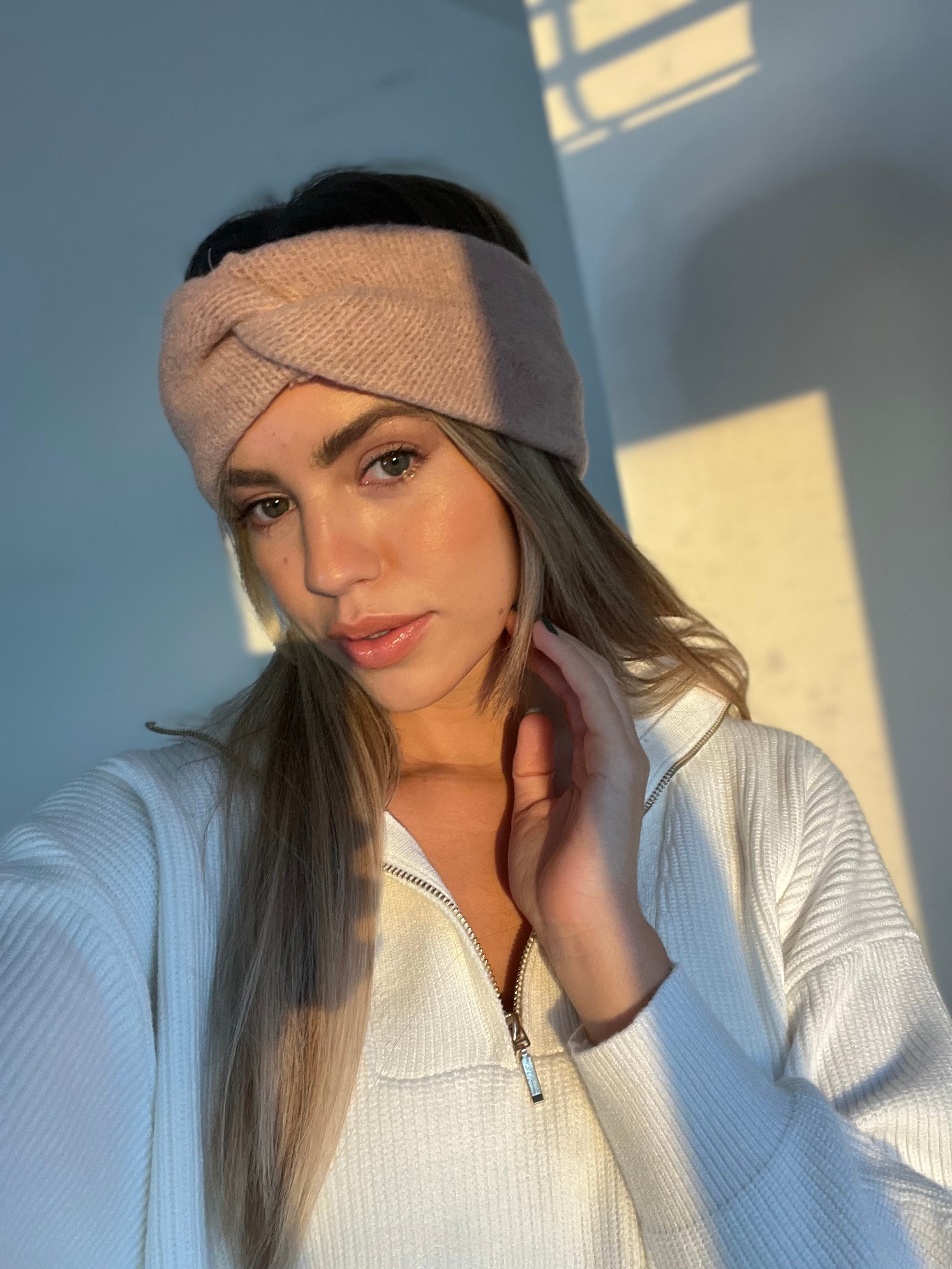 Daniella Knitted Headband / Blush