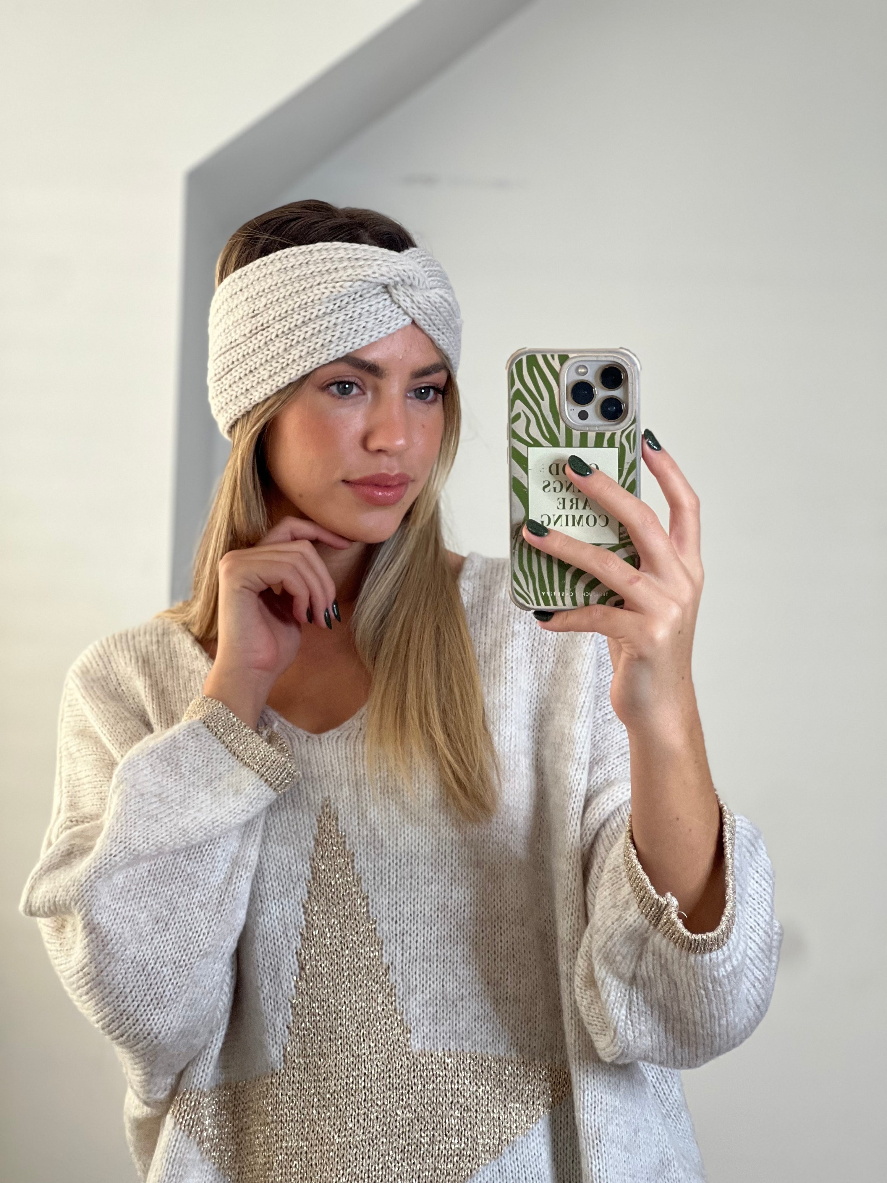 Daniella Knitted Headband / Cream
