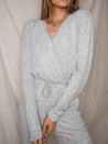 Grey Knitted Jumpsuit | Honor Grey Knitted Wrap Jumpsuit