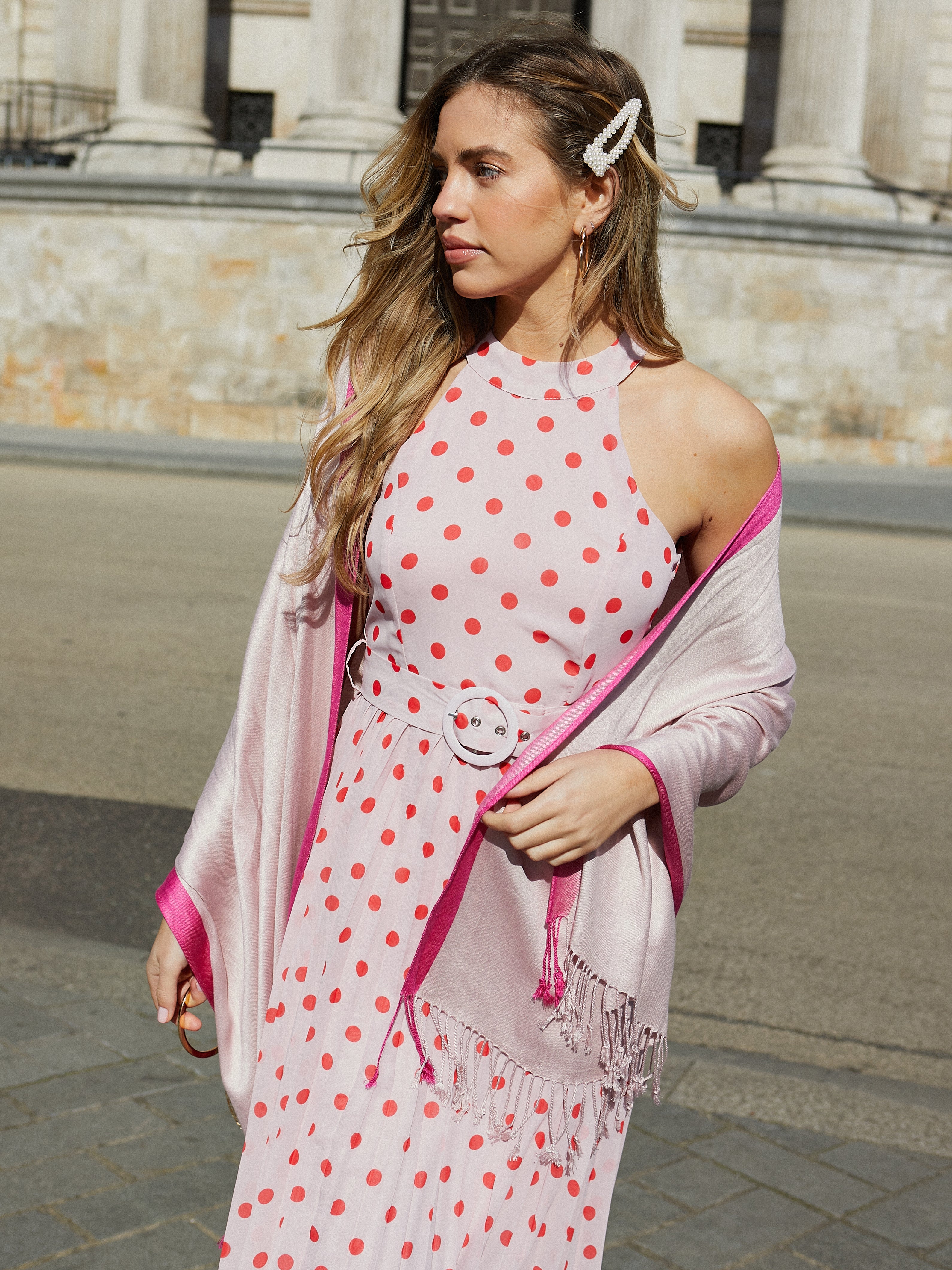 Pink Pleated Maxi Dress – Style Cheat