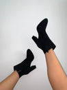 Black Heeled Sock Boots