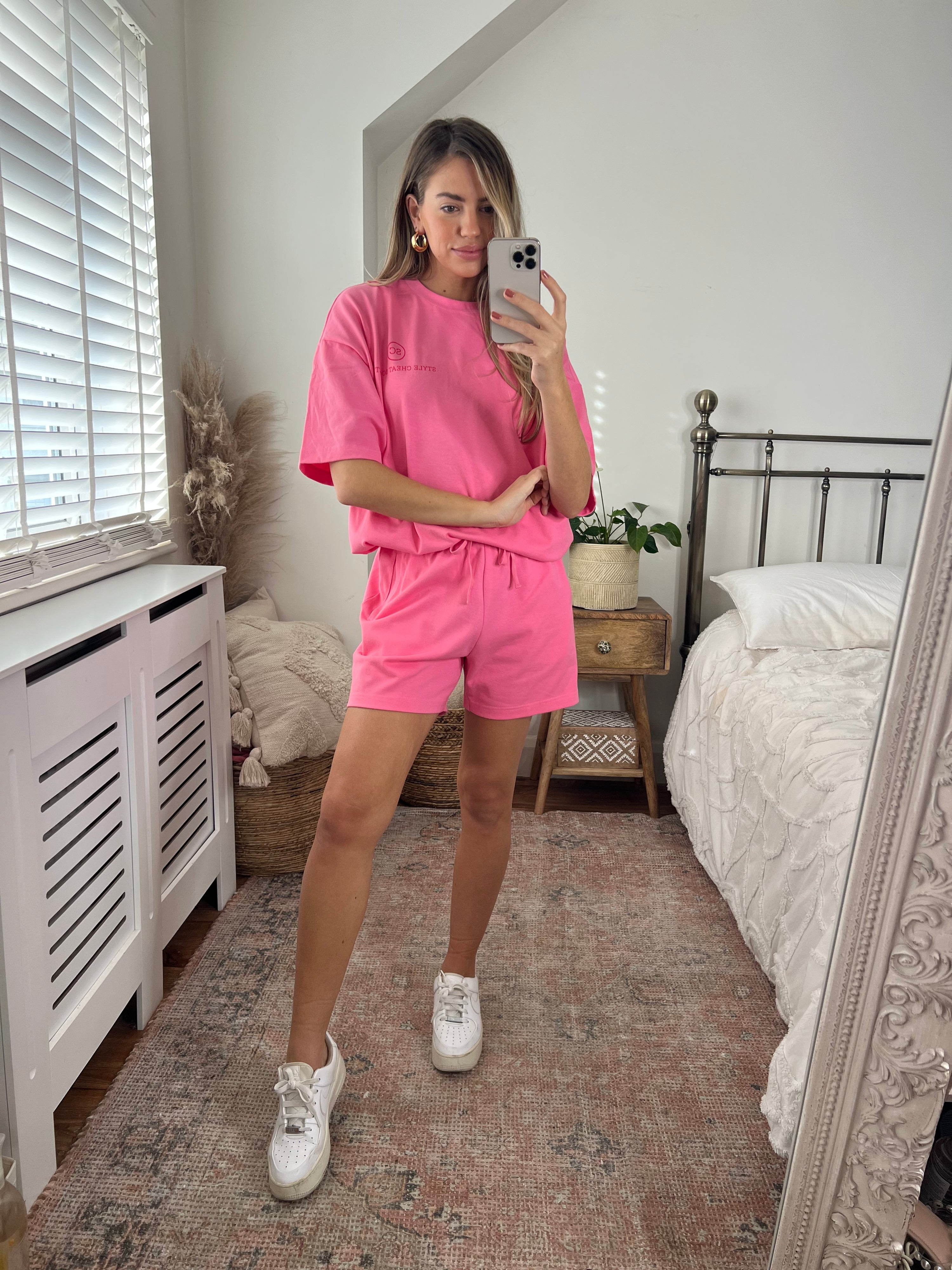 Pink Love Oversized T-shirt and Shorts Co Ord