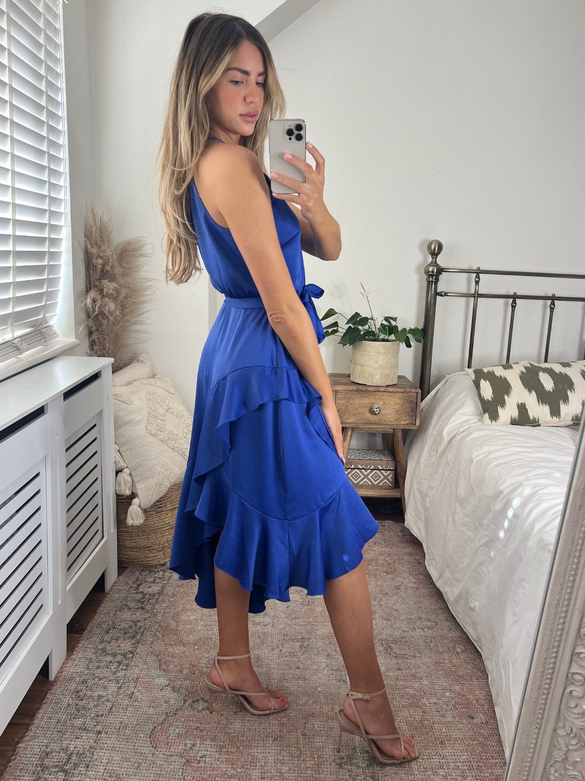 Cobalt blue top halter dress