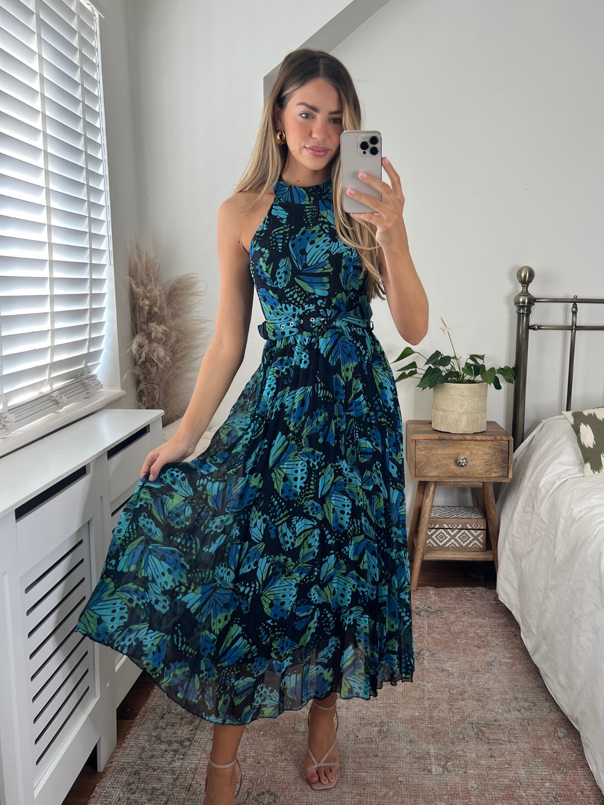 Butterfly Print Maxi Dress