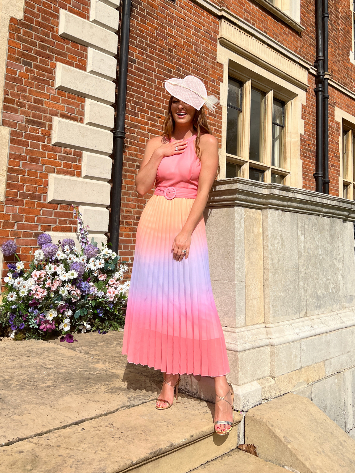 Bcbg rainbow 2025 pleated dress
