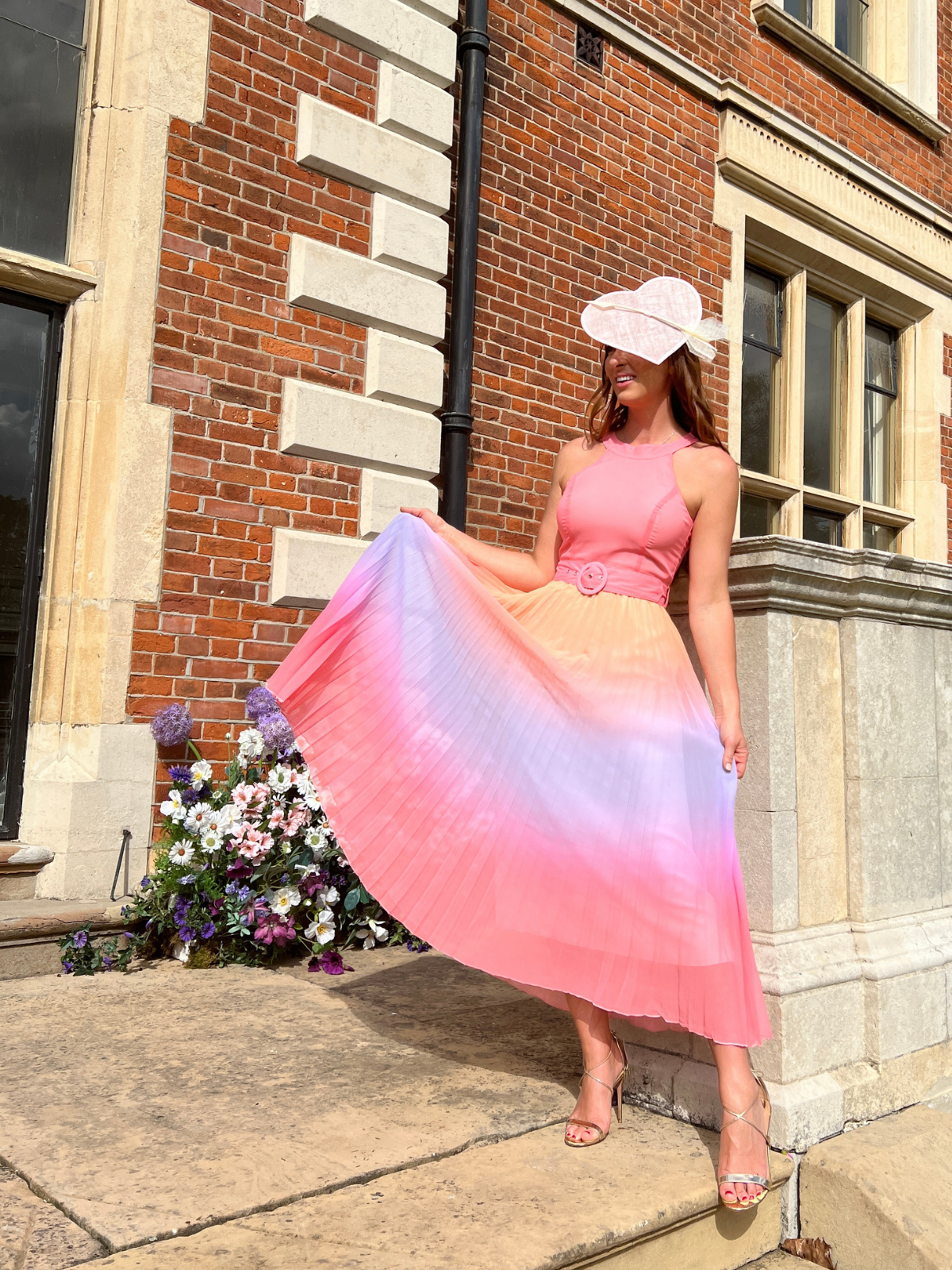 Hidden rainbow pleated dress hot sale