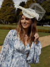 Cream Fascinator with Net