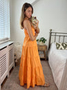 Orange Halter Maxi Dress