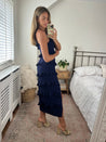 Navy Halter Neck Dress