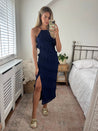 Navy Halter Neck Dress