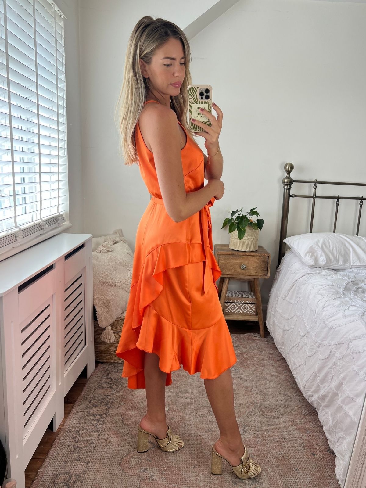 Orange Halter Neck Dress