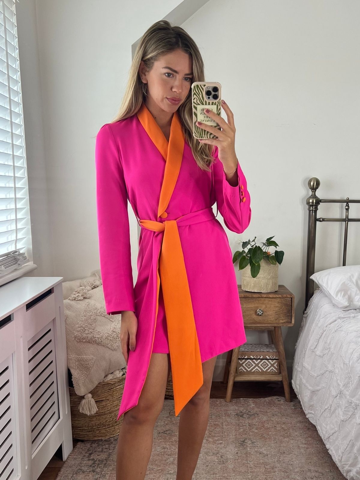Pink and Orange Blazer Dress
